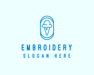 Blue Ice Cream logo design