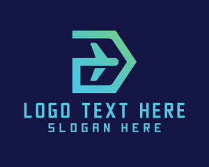 Travel - Digital Airplane Letter D logo design