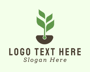 Plantation - Soil Leaf Sprout logo design