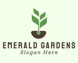 Soil Leaf Sprout logo design