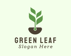 Soil Leaf Sprout logo design