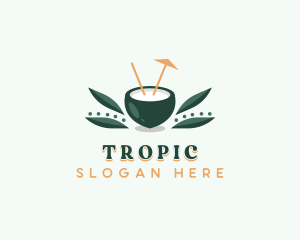 Tropical Coconut Drink logo design