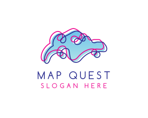 Singapore Map Scribble logo design