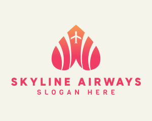 Airliner - Gradient Heart Airplane logo design