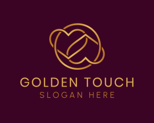 Elegant Gold Heart logo design