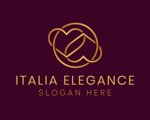 Elegant Gold Heart logo design