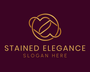 Elegant Gold Heart logo design