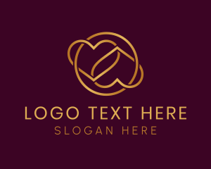 Love - Elegant Gold Heart logo design