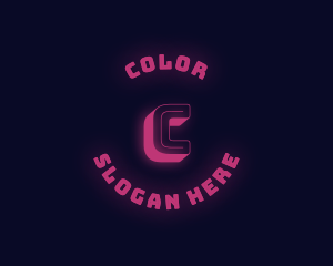Cyberspace - Neon Glow Gaming logo design
