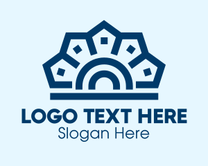 Suburban - Blue Neighborhood Houses logo design