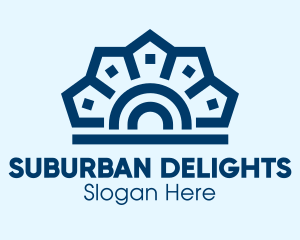 Suburban - Blue Neighborhood Houses logo design