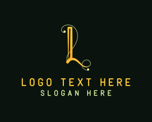 Online - Modern Script Letter L logo design