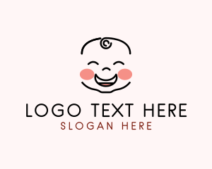 Baby Shower - Happy Baby Face logo design