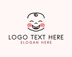 Laughing - Happy Baby Face logo design