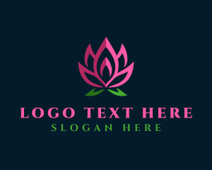 Relaxing - Natural Lotus Flower logo design