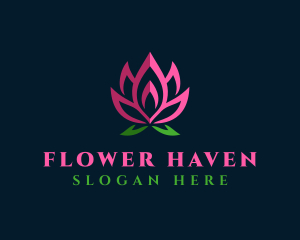 Natural Lotus Flower logo design