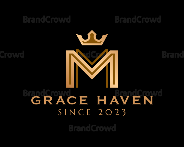 Premium Crown Letter M Logo