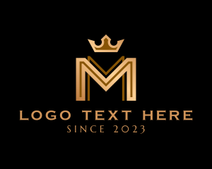 Queen - Premium Crown Letter M logo design