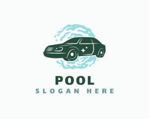 Aqua - Clean Sedan Car logo design