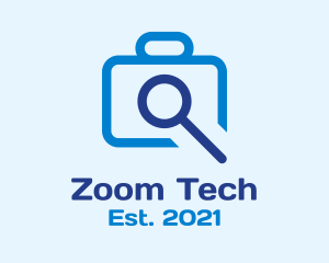 Blue Camera Zoom  logo design