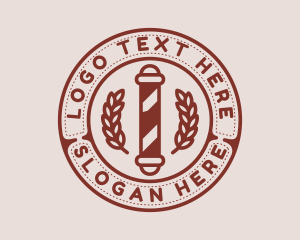 Wreath - Wreath Barbershop Pole logo design