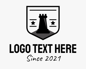 Rook - Black Chess Emblem logo design
