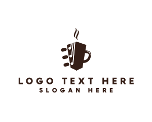 Singer - Coffee Mug Guitar logo design