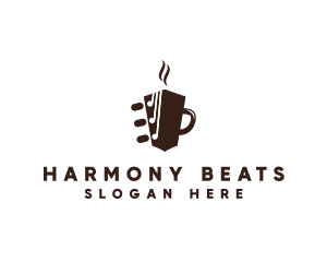 Instrumental - Coffee Mug Guitar logo design