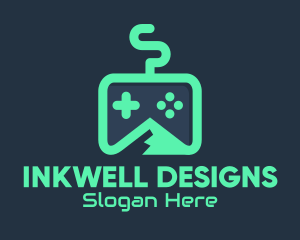 Neon - Green Mountain Gamepad logo design