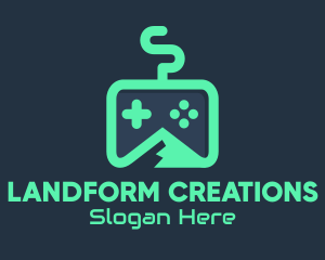 Landform - Green Mountain Gamepad logo design