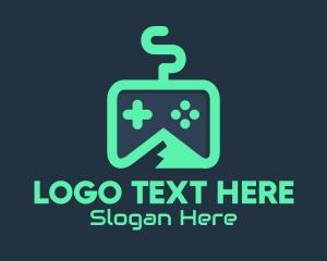 Landform - Green Mountain Gamepad logo design