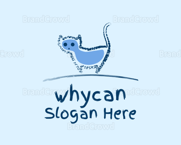 Blue Cat Doodle Logo