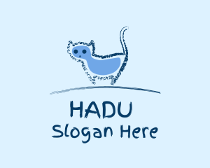 Cat Breeding - Blue Cat Doodle logo design