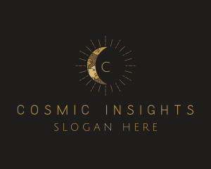 Astrology Moon Sunburst logo design