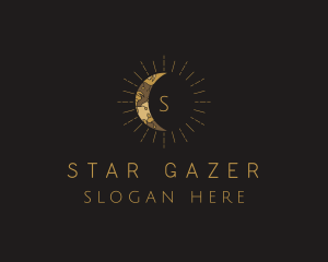 Astrologer - Astrology Moon Sunburst logo design