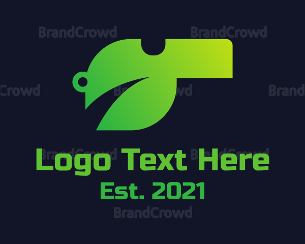 Green Eco Leaf Whistle Logo