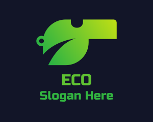 Green Eco Leaf Whistle Logo