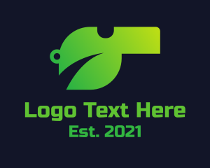 Whistle - Green Eco Leaf Whistle logo design