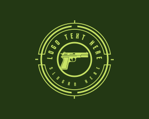 Gun Club - Military Gun Target logo design