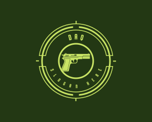 Shooting Gallery - Military Gun Target logo design