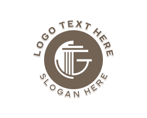 Column - Law Firm Pillar Letter G logo design