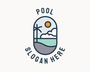 Summer Beach Vacation  logo design