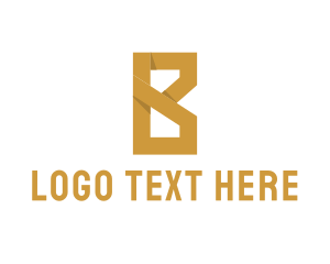 Text - Golden Letter B logo design