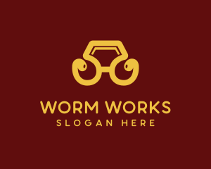 Worm - Glasses Spectacles Symbol logo design
