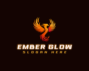 Ember - Phoenix Flaming Bird logo design