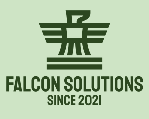 Green Military Falcon  logo design