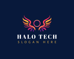 Angel Halo Wings logo design