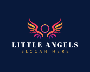 Angel Halo Wings logo design