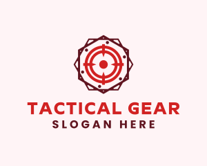 Tactical - Target Bullseye Crosshair logo design