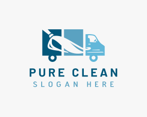 Sanitation Cleaning Truck logo design